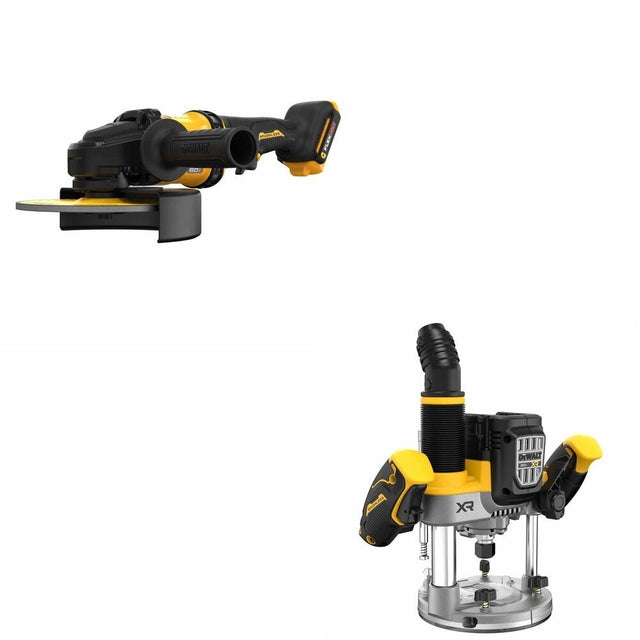 DeWalt DCW620B 20V MAX XR 2-1/4 HP Plunge Router W/ DCG440B 7 in. Grinder