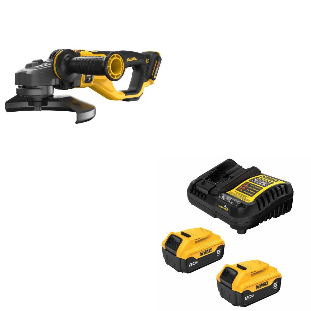 DeWalt DCG460B 60V 7"-9" Grinder, Bare W/ DCB205-2C 20V MAX 5Ah Battery Kit