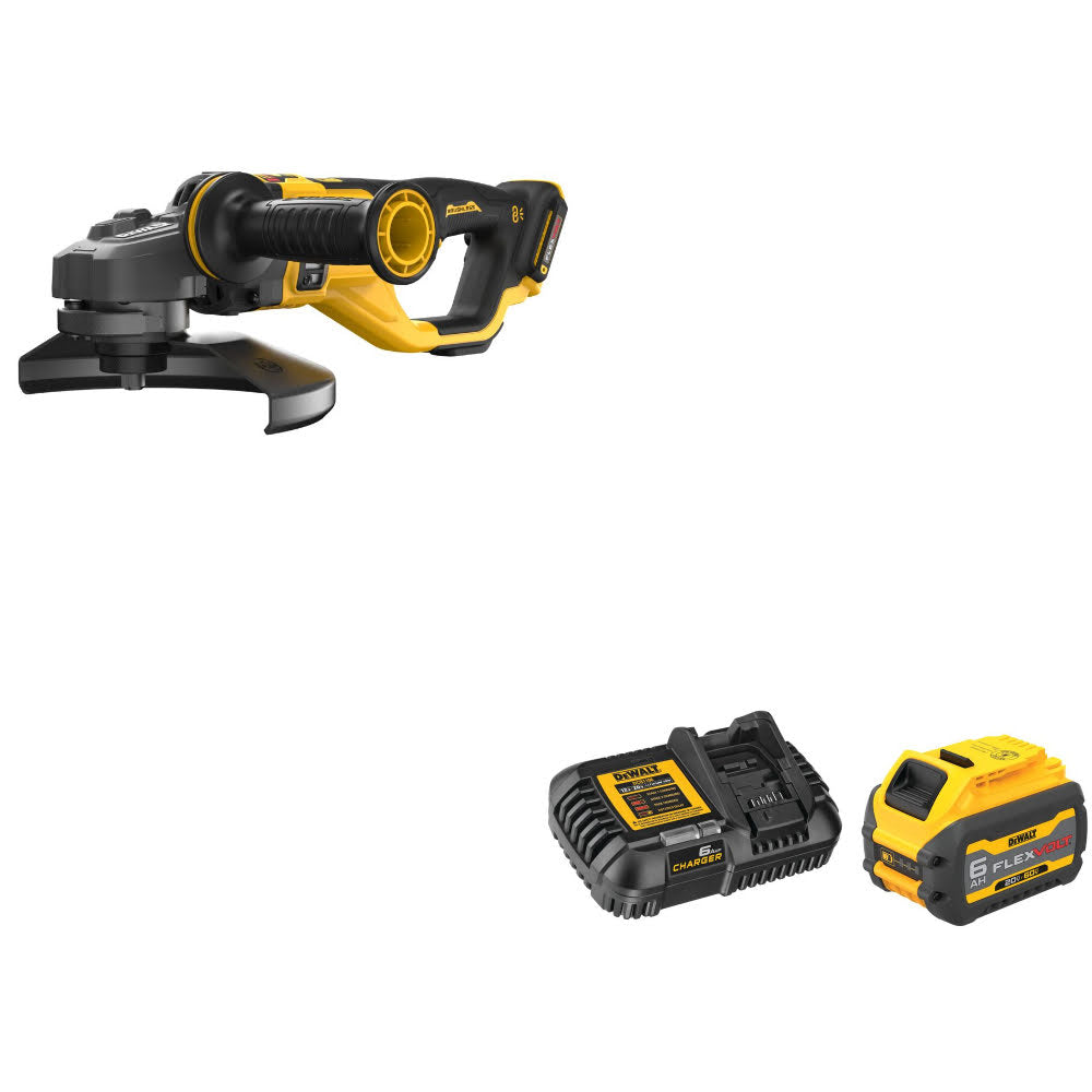DeWalt DCG460B 60V 7"-9" Grinder W/ DCB606C FLEXVOLT 20V/60V MAX Starter Kit