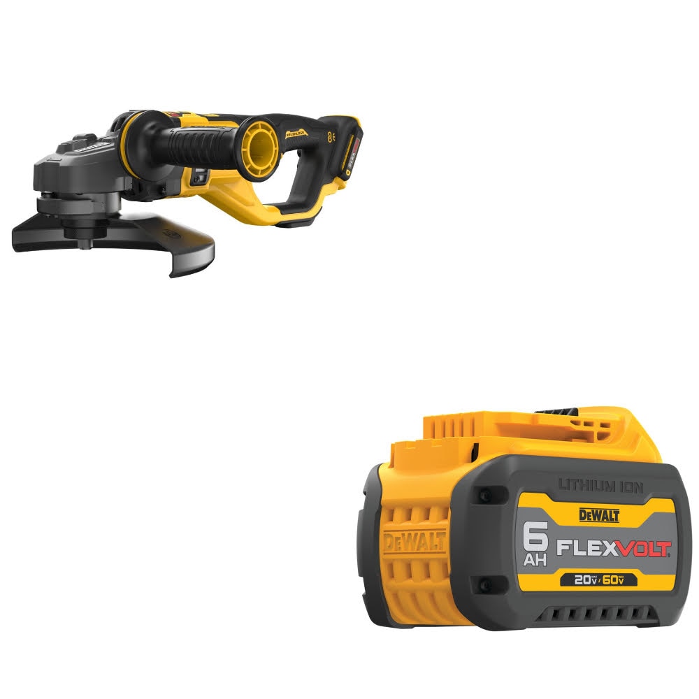 DeWalt DCG460B 60V 7"-9" Grinder, Bare W/ DCB606 20/60V MAX FlexVolt 6Ah Battery