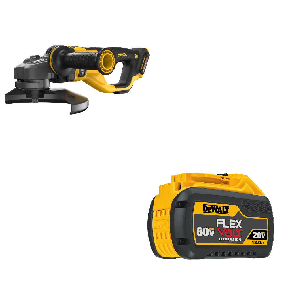 DeWalt DCG460B 60V 7"-9" Grinder, Bare W/ DCB612 20V/60V MAX FLEXVOLT Battery