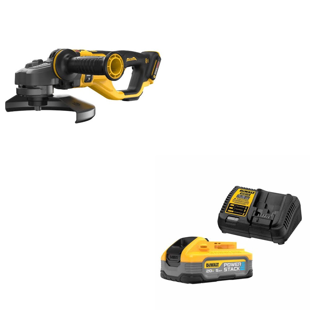 DeWalt DCG460B 60V 7"-9" Grinder W/ DCBP520C 20V Max PowerStack Starter Kit