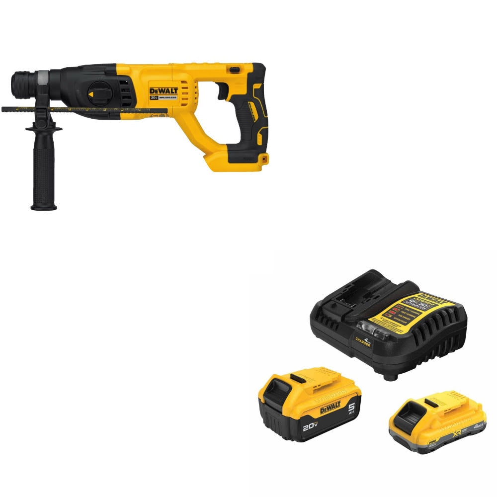 DeWalt DCH133B Rotary Hammer Kit W/ FREE DCB245-2C 20V Battery Starter Kit