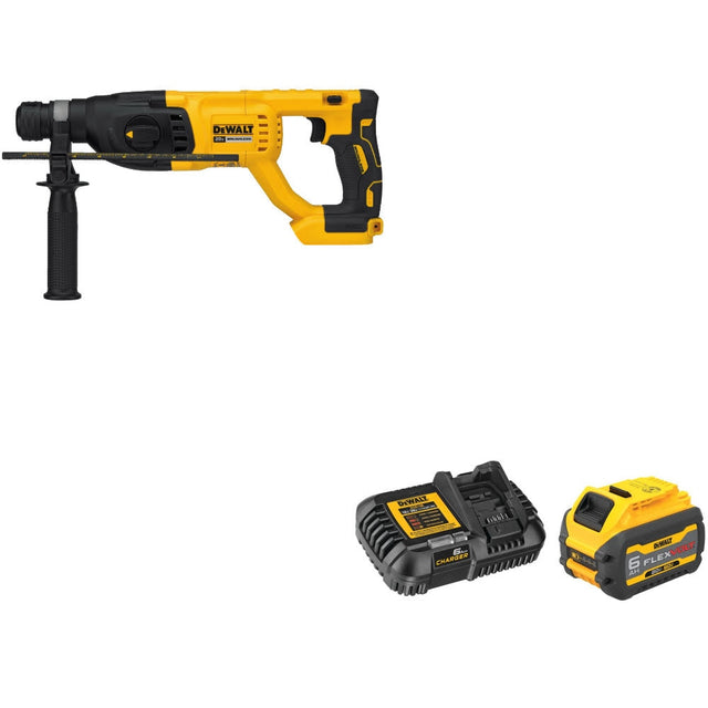 DeWalt DCH133B 20V MAX XR Rotary Hammer Drill W/ DCB606C 20V/60V MAX Starter Kit