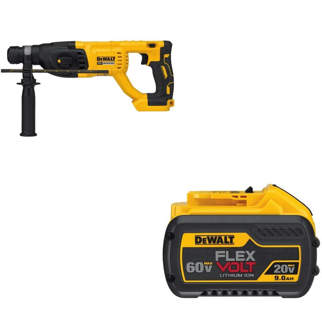 DeWalt DCB609 FLEXVOLT 20V/60V MAX 9.0Ah Battery W/ DCH133B D-Handle Rotary Hammer