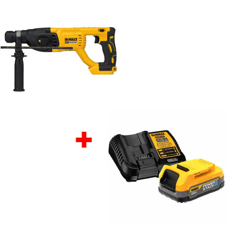 DeWalt DCH133B 20V MAX XR Rotary Hammer Drill w/ DCBP034C 20V Starter Kit