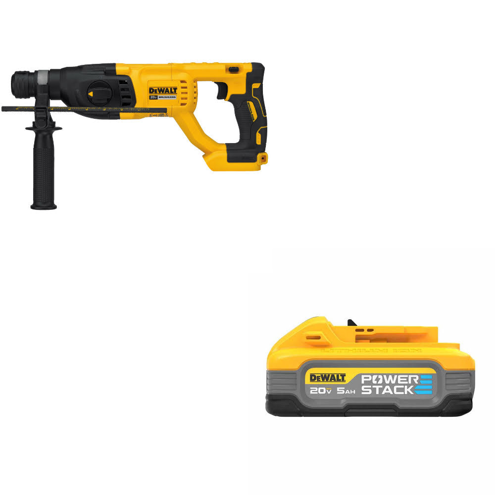 DeWalt DCH133B 20V MAX XR 1" Rotary Hammer Drill W/ FREE DCBP520 20V Max Battery