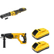 DeWalt DCF510B 20V MAX XR Sealed Head Ratchet W/ DCB2104-2 and DCH133B D-Handle Rotary Hammer