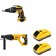 DeWalt DCB2104-2 POWERPACK 4Ah 2-Pack W/ DCH133B D-Handle Rotary Hammer and DCF630B