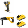 DeWalt DCB2104-2 POWERPACK 4Ah 2-Pack W/ DCH133B D-Handle Rotary Hammer and DCF845B