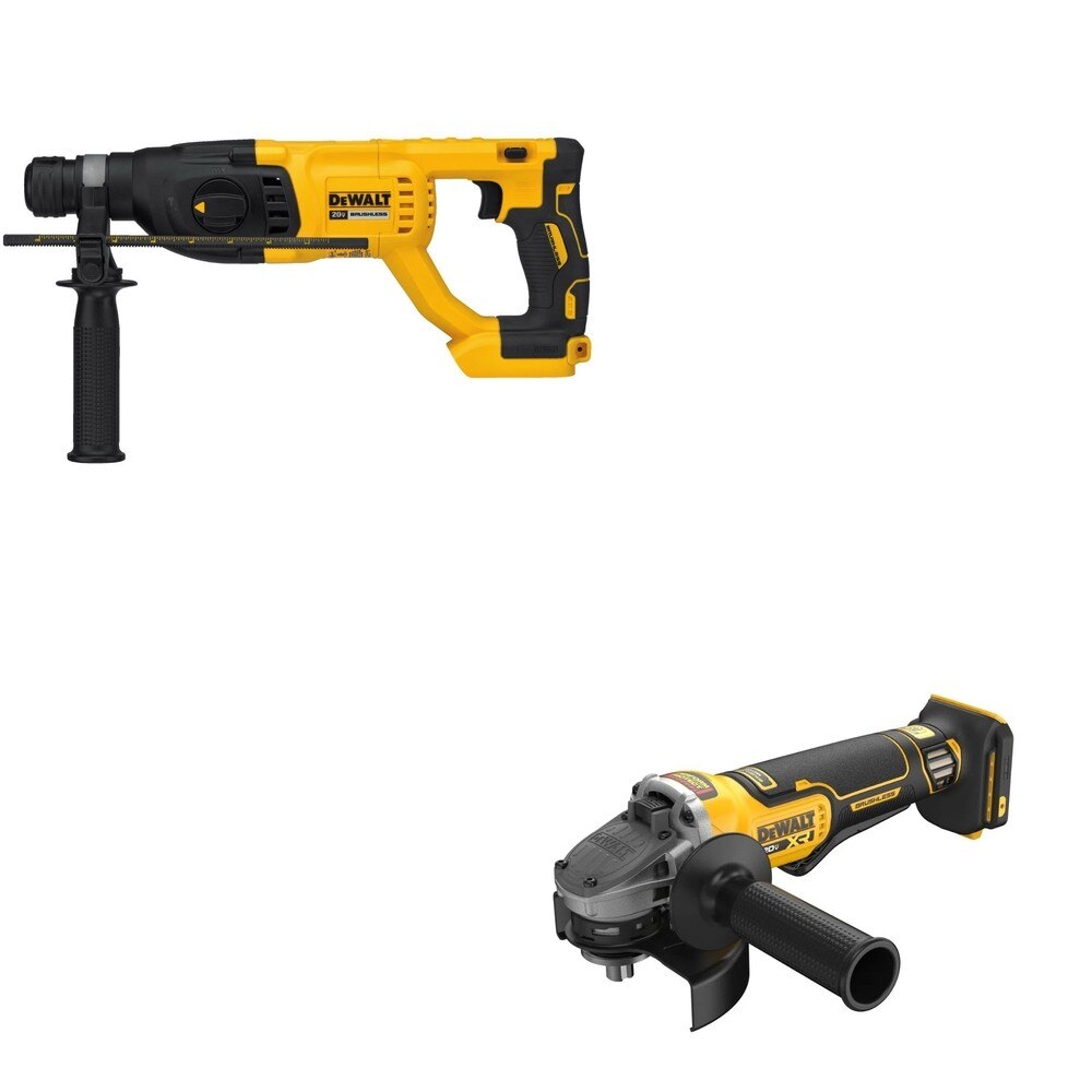 DeWalt DCG410B 20V MAX XR 4-1/2 in. Angle Grinder W/ DCH133B D-Handle Rotary Hammer