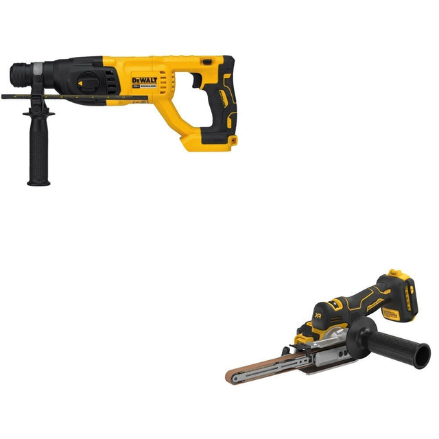 DeWalt DCM200B 20V MAX XR Bandfile Sander W/ DCH133B D-Handle Rotary Hammer