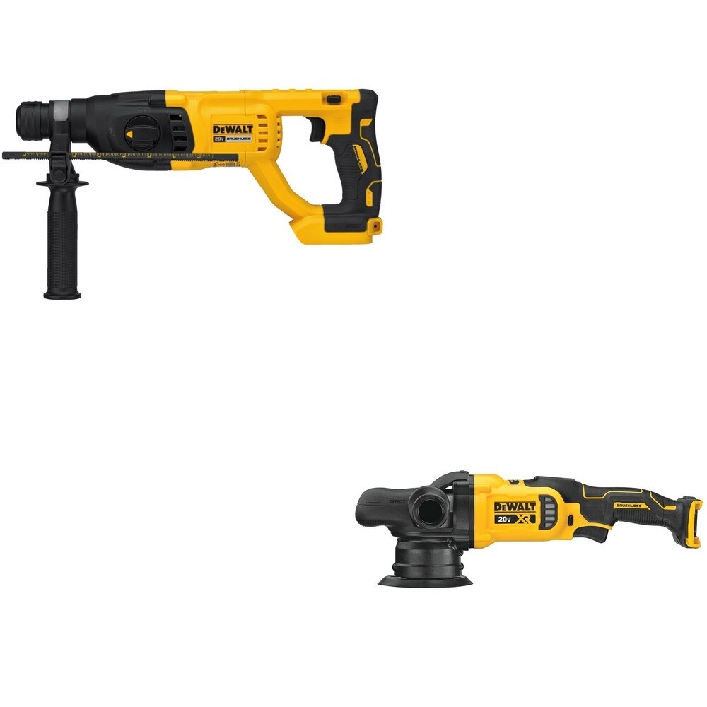 DeWalt DCM848B 20V MAX XR 5 in. Random Orbit Polisher W/ DCH133B D-Handle Rotary Hammer