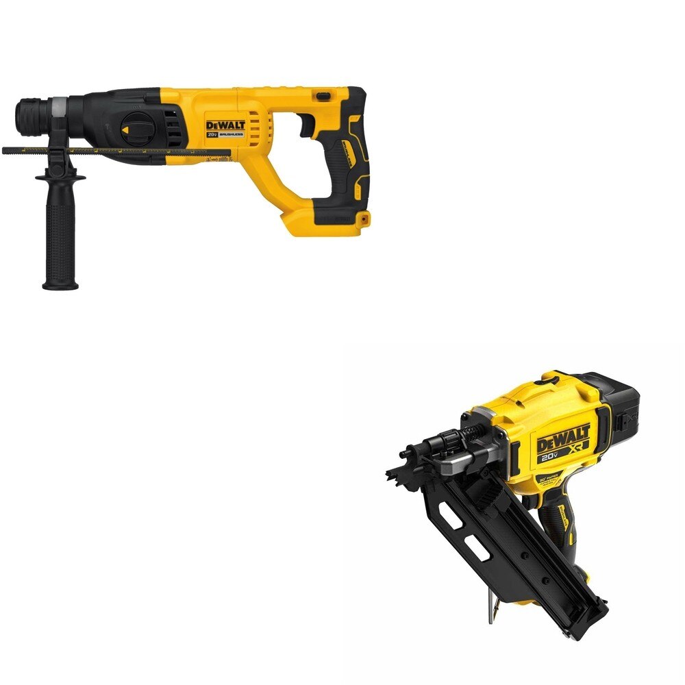 DeWalt DCN930B 20V MAX XR 30-Degree Framing Nailer W/ DCH133B D-Handle Rotary Hammer