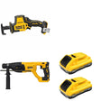 DeWalt DCB2104-2 POWERPACK 4Ah 2-Pack W/ DCH133B D-Handle Rotary Hammer and DCS369B