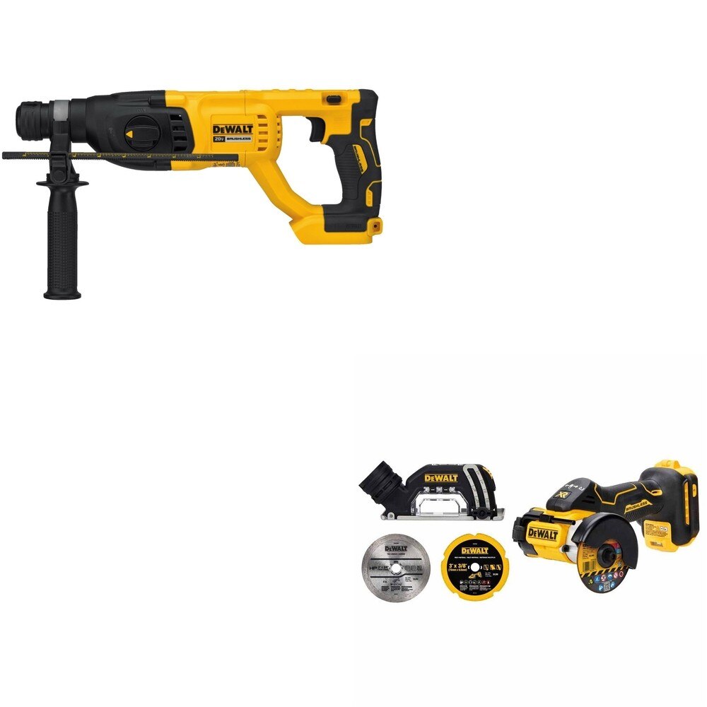 DeWalt DCH133B 20V MAX XR 1 in. D-Handle Rotary Hammer W/ DCS438B 3 in. Cut-Off Tool