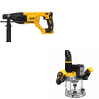 DeWalt DCW620B 20V MAX XR 2-1/4 HP Plunge Router W/ DCH133B D-Handle Rotary Hammer