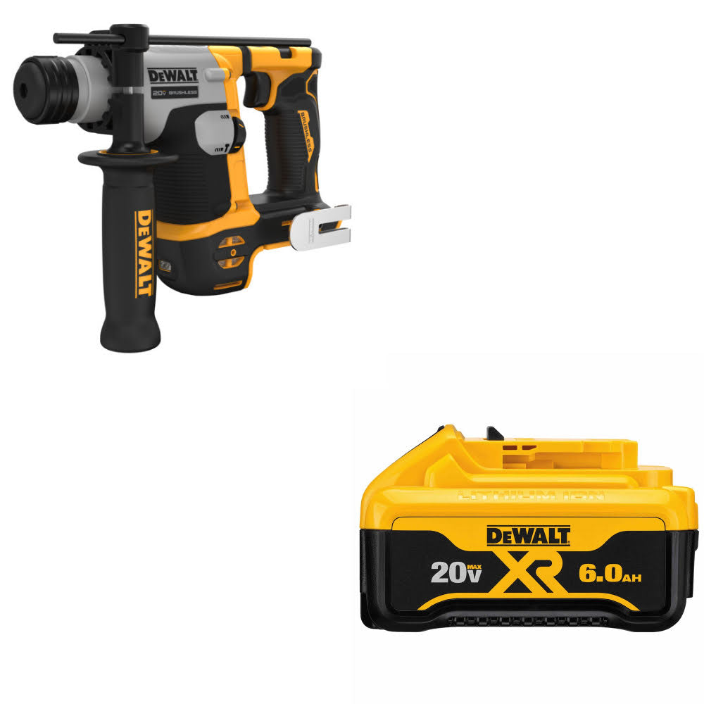 DEWALT DCH172B Ultra Compact Hammer W/ FREE DCB206 20V MAX XR 6Ah Battery Pack
