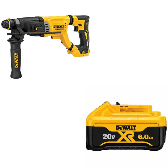 DeWalt DCH263B 20V MAX 1-1/8" Rotary Hammer W/ DCB206 20V MAX 6Ah Battery Pack