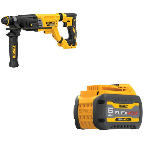 DeWalt DCH263B 20V MAX Rotary Hammer W/ DCB606 20/60V MAX FlexVolt 6Ah Battery