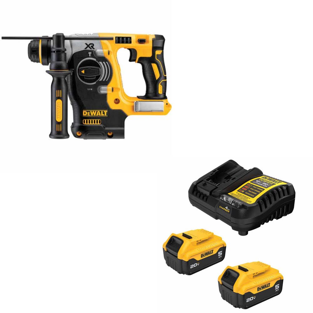 DeWalt DCH273B 20V MAX 1" Rotary Hammer W/ DCB205-2C 20V MAX 5Ah Battery Kit