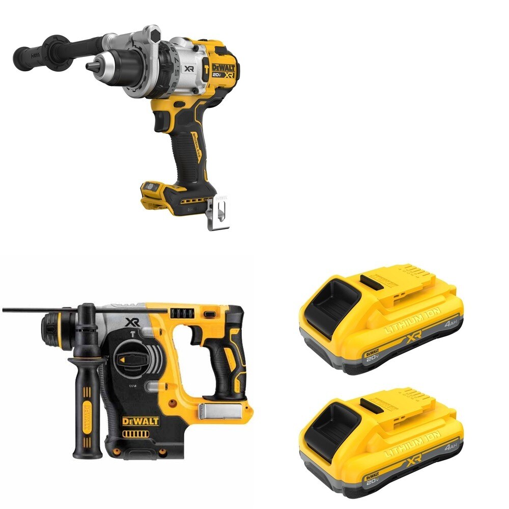 DeWalt DCH273B 20V MAX 1 in. SDS-Plus Rotary Hammer W/ DCB2104-2 and DCD1007B Hammer Drill