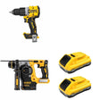 DeWalt DCH273B 20V MAX 1 in. SDS-Plus Rotary Hammer W/ DCB2104-2 and DCD806B Hammer Drill