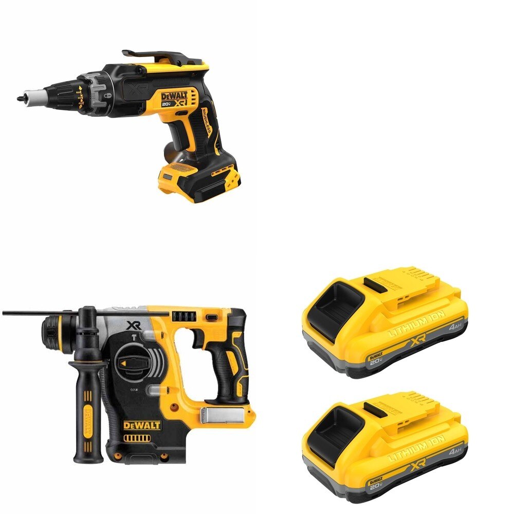 DeWalt DCH273B 20V MAX 1 in. SDS-Plus Rotary Hammer W/ DCB2104-2 and DCF630B Drywall Screwgun