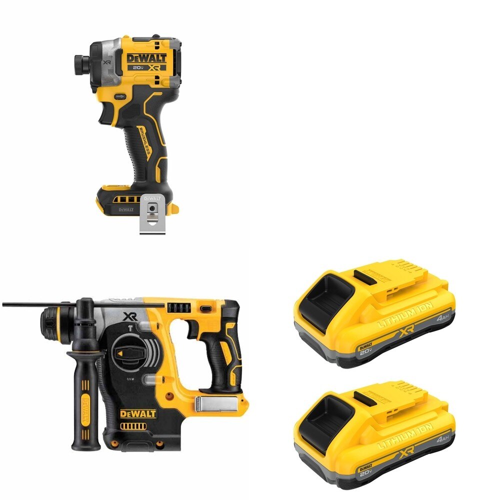 DeWalt DCH273B 20V MAX 1 in. SDS-Plus Rotary Hammer W/ DCB2104-2 and DCF860B Impact Driver
