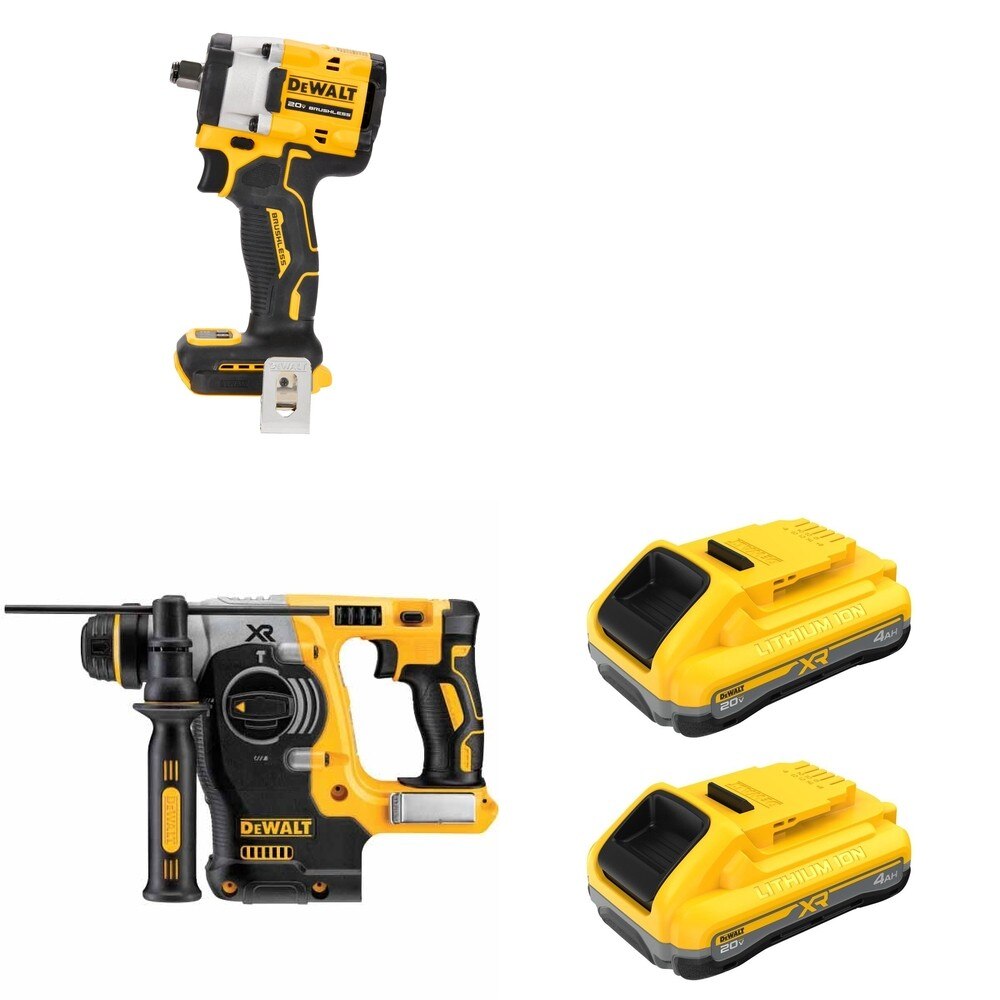 DeWalt DCH273B 20V MAX 1 in. SDS-Plus Rotary Hammer W/ DCB2104-2 and DCF921B Impact Wrench