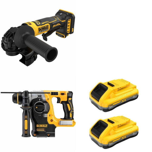 DeWalt DCH273B 20V MAX 1 in. SDS-Plus Rotary Hammer W/ DCB2104-2 and DCG402B Angle Grinder