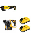 DeWalt DCH273B SDS-Plus Rotary Hammer W/ DCB2104-2 and DCG408B Paddle-Switch Grinder