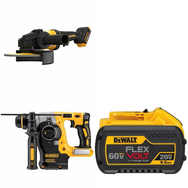 DeWalt DCH273B SDS-Plus Rotary Hammer W/ DCG440B 7 in. Grinder and DCB609 9.0Ah Battery