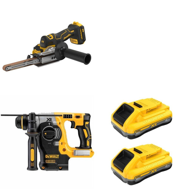 DeWalt DCH273B 20V MAX 1 in. SDS-Plus Rotary Hammer W/ DCB2104-2 and DCM200B Bandfile Sander