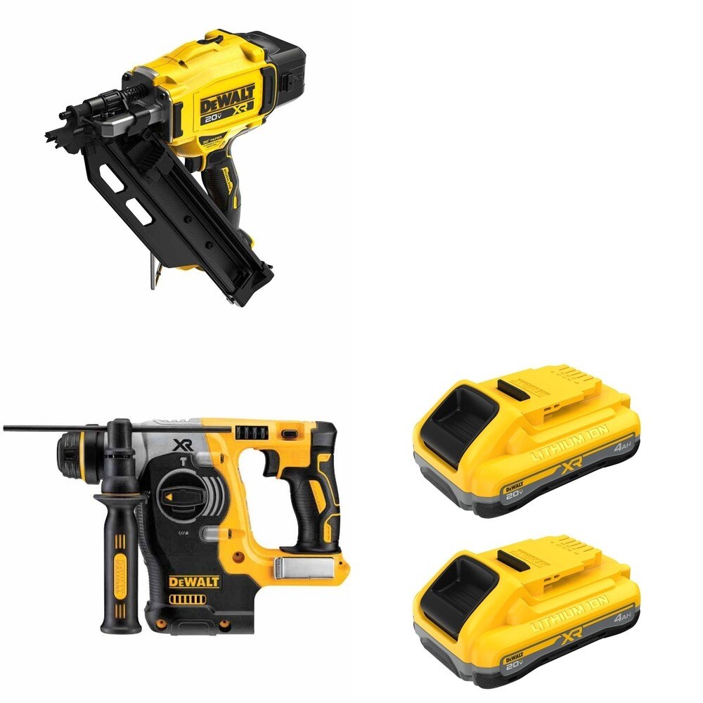 DeWalt DCN930B 30-Degree Framing Nailer W/ DCH273B SDS-Plus Rotary Hammer and DCB2104-2