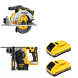 DeWalt DCH273B SDS-Plus Rotary Hammer W/ DCB2104-2 and DCS565B 6-1/2 in. Circular Saw