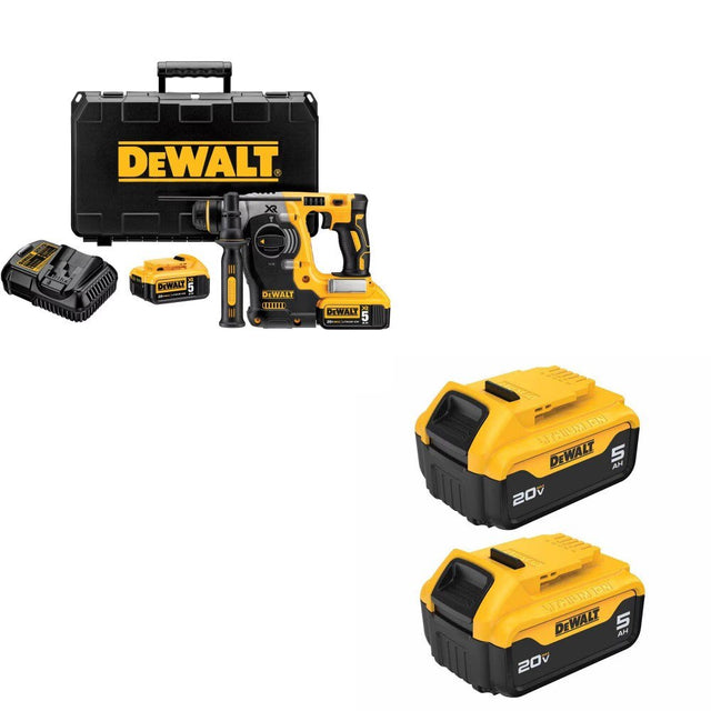 DeWalt DCH273P2 Rotary Hammer Kit W/ FREE DCB205-2 5Ah Battery 2-Pack