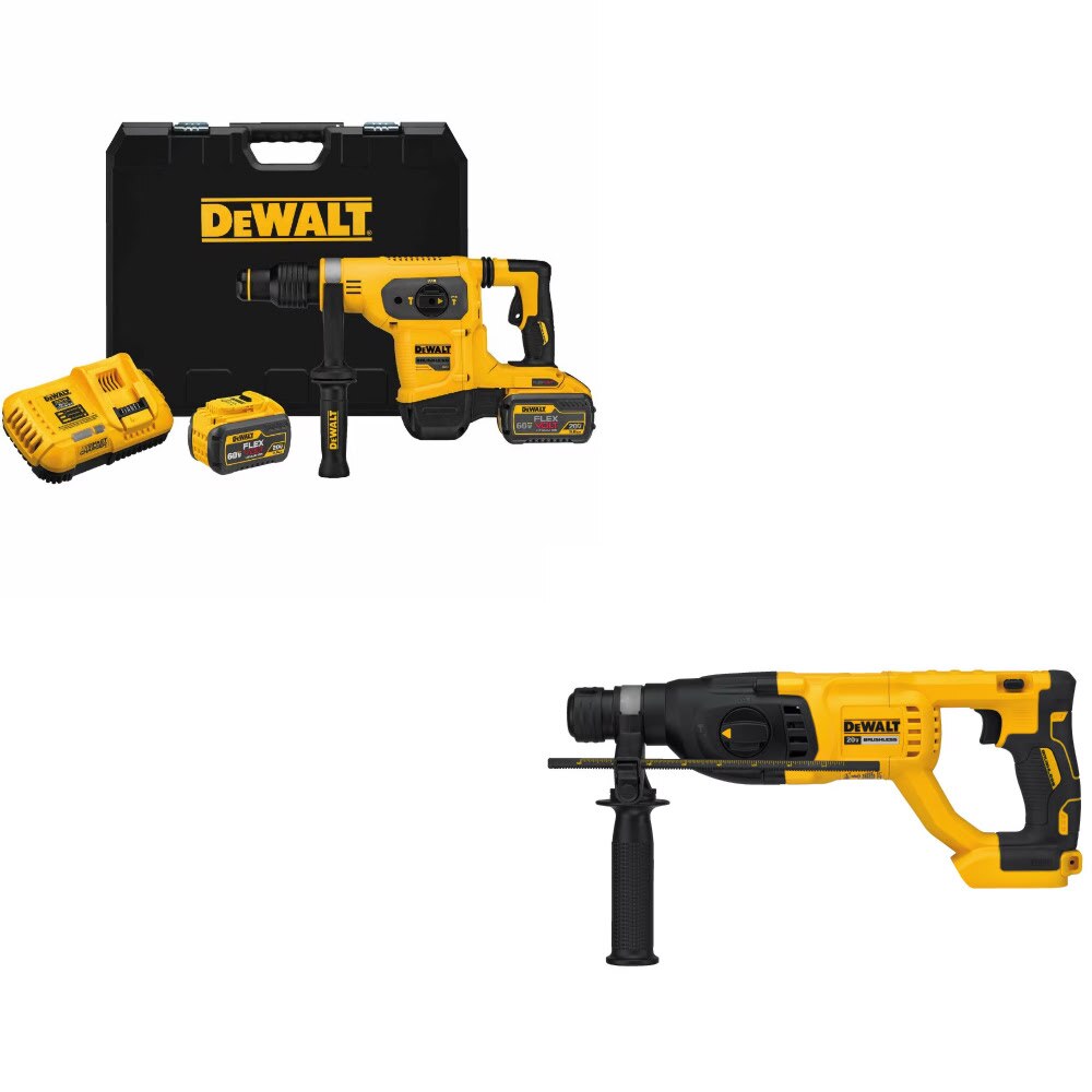 DeWalt DCH481X2 SDS Max Hammer Kit W/ FREE DCH133B Rotary Hammer