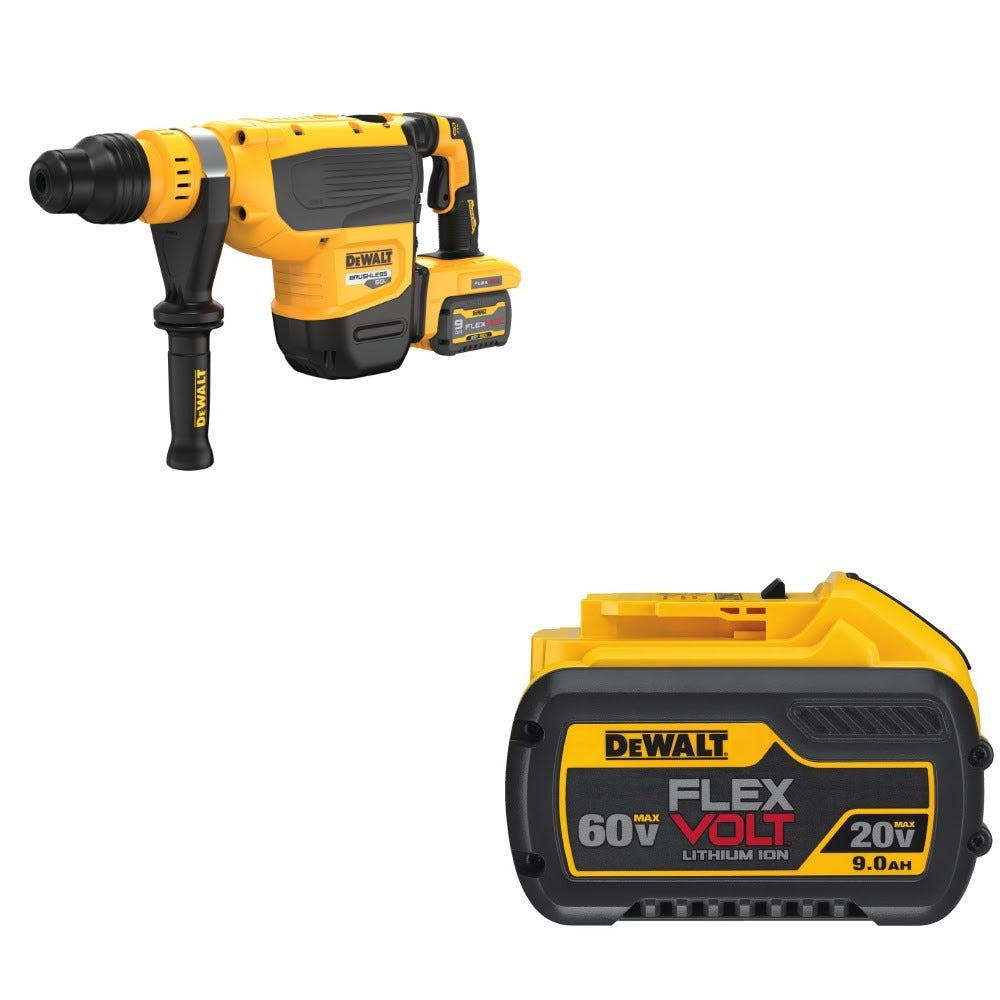 DeWalt DCH735X2 SDS Max Rotary Hammer Kit W/ FREE DCB609 9.0Ah Battery