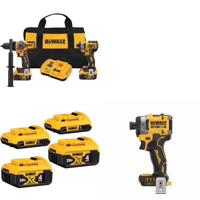 DeWalt DCK2100P2 20V 2-Tool Combo Kit W/ 20V Battery-4Pk & FREE Impact Driver