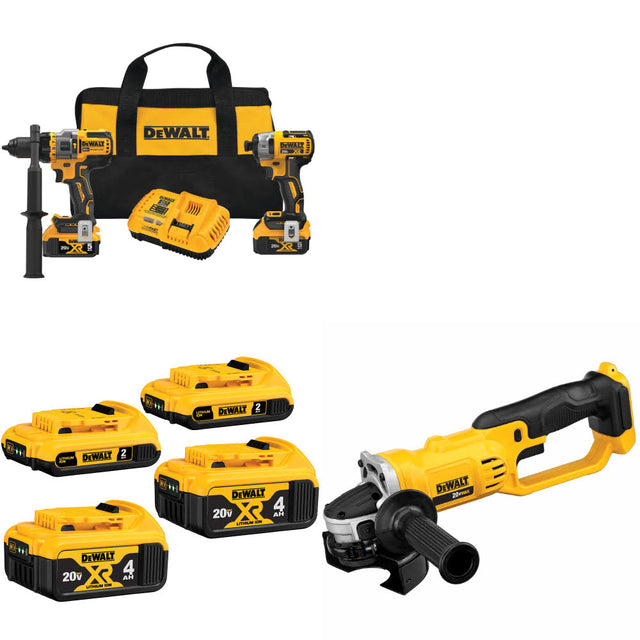 DeWalt DCK2100P2 20V MAX 2-Tool Combo Kit W/ 20V Battery-4Pk & FREE Cut-Off Tool