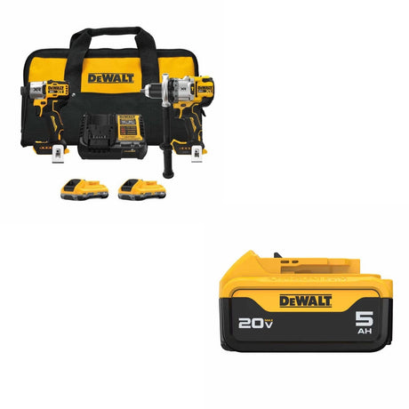 DeWalt DCK2101QQ2 Drill/Impact Combo Kit W/ FREE DCB205 5Ah Battery