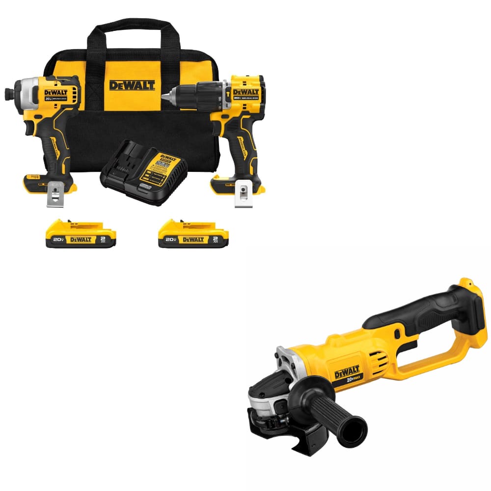DeWalt DCK226D2 20V MAX 2-Tool Combo Kit W/ FREE DCG412B 20V Max Grinder Tool