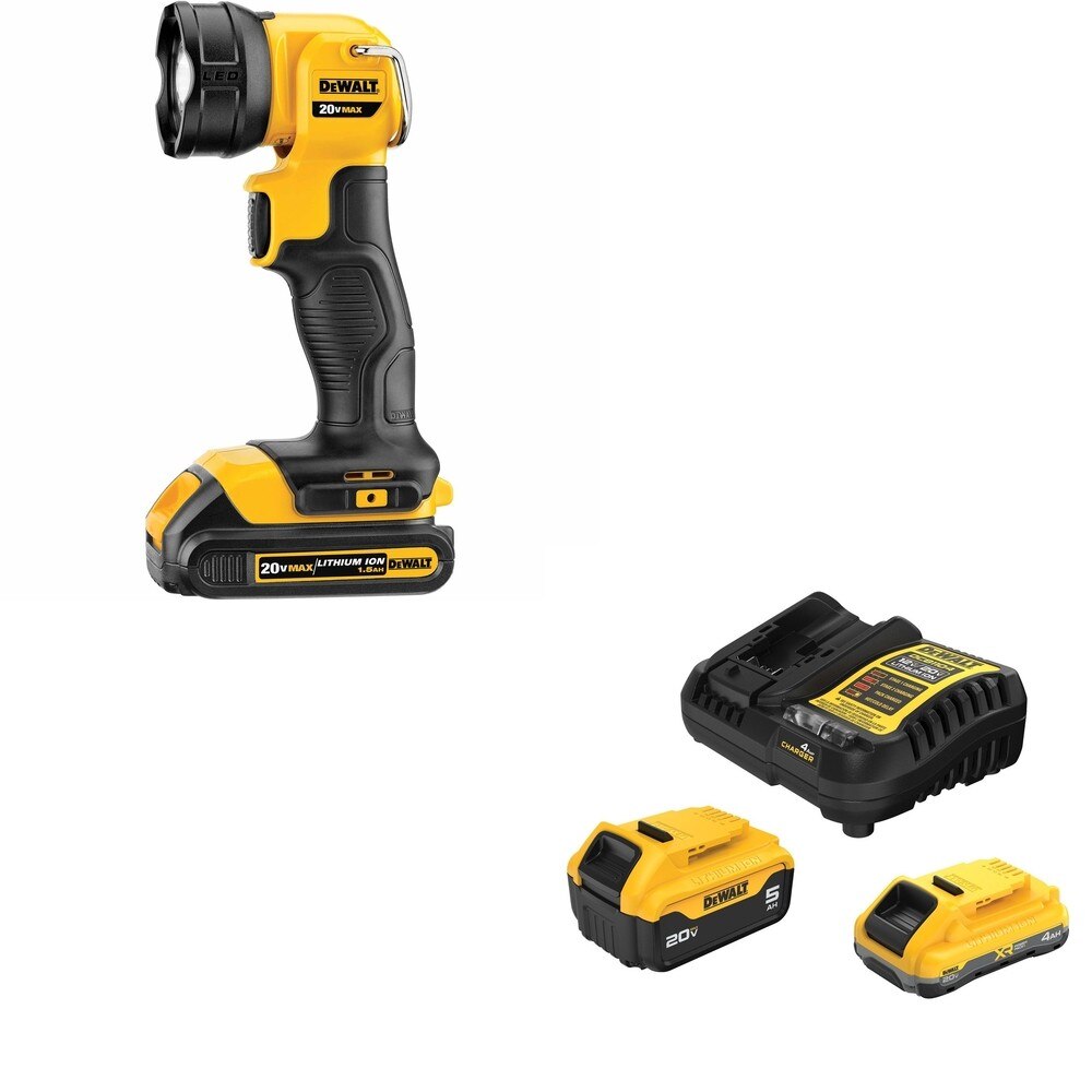 DeWalt DCB245-2C 20V MAX 4.0Ah and 5.0Ah Battery Starter Kit W/ DCL040 LED Flashlight