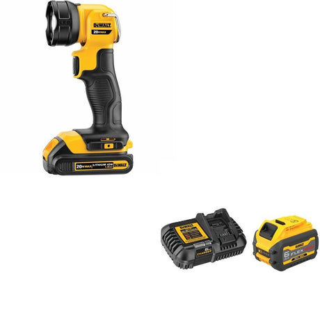 DeWalt DCB606C FLEXVOLT 20V/60V MAX 6.0Ah Battery Starter Kit W/ DCL040 LED Flashlight