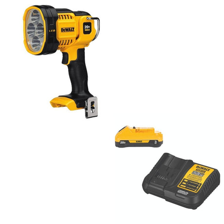 DeWalt DCL043 20V MAX LED Jobsite Spotlight W/ DCB230C 3.0Ah Starter Kit