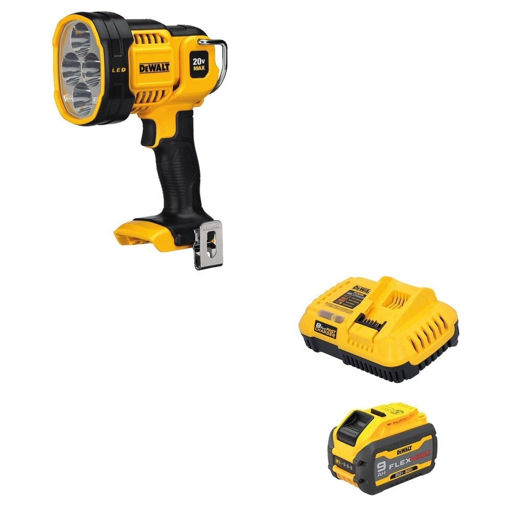 DeWalt DCB609C FLEXVOLT 20V/60V MAX 9.0Ah Battery Starter Kit W/ DCL043 LED Spotlight