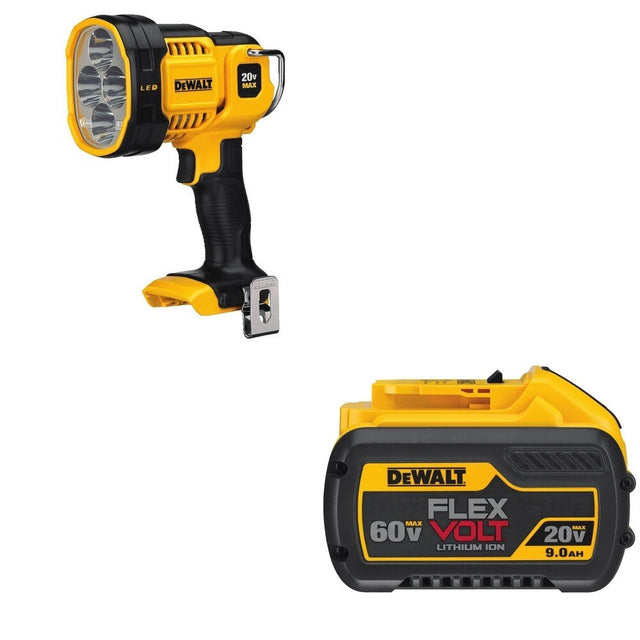 DeWalt DCB609 FLEXVOLT 20V/60V MAX 9.0Ah Battery W/ DCL043 LED Spotlight