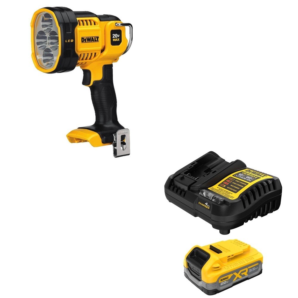 DeWalt DCBP320C 20V MAX XR POWERSTACK 3.5Ah Battery Kit W/ DCL043 LED Spotlight