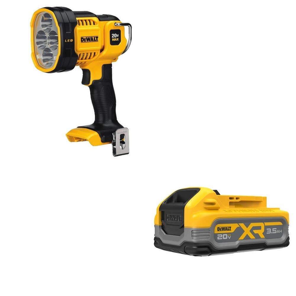 DeWalt DCBP320 20V MAX XR POWERSTACK 3.5Ah Battery W/ DCL043 LED Spotlight
